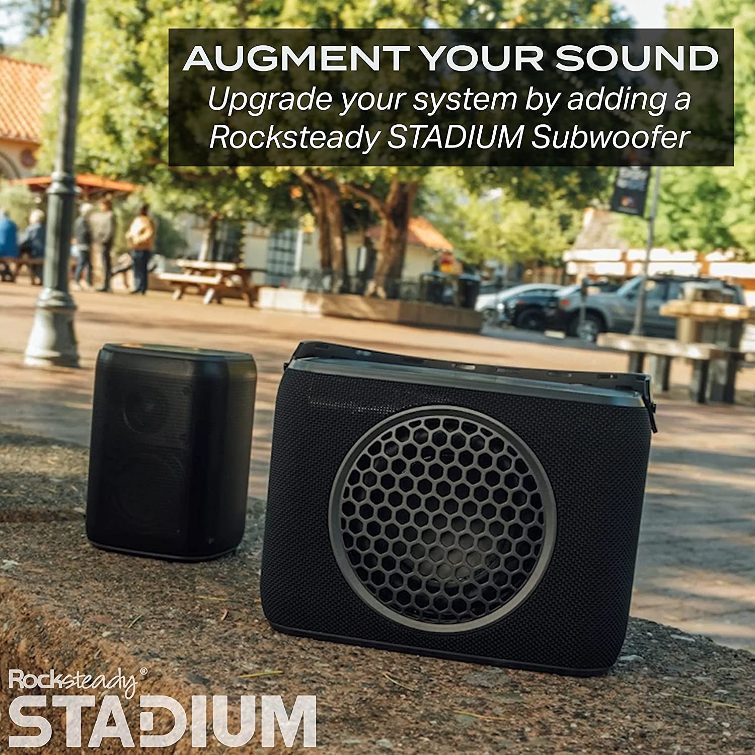 Rocksteady Stadium Portable Bluetooth Speaker Wirelessly Connectible (1 Speaker) - for Indoors & Outdoors - up 30 Hour Battery Life