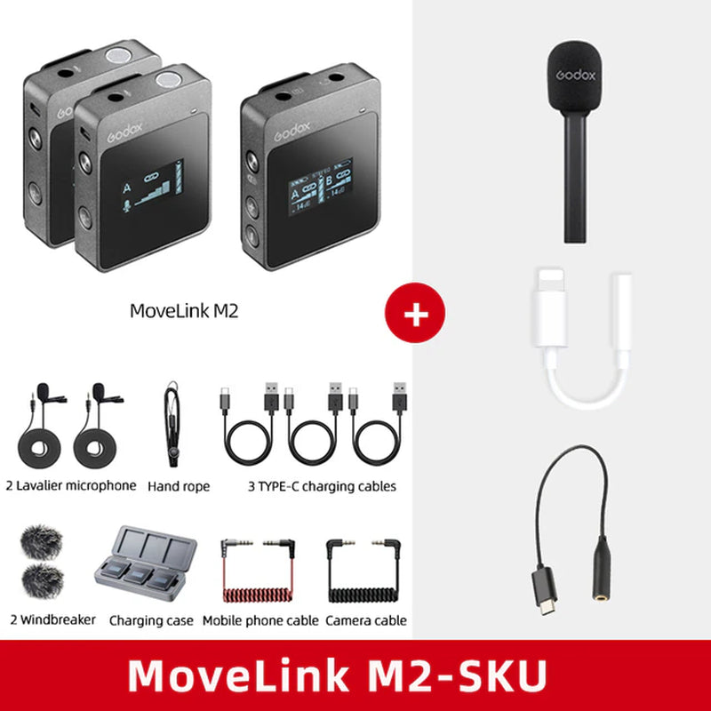 Microphone Bluetooth Movelink M1 M2 2.4Ghz Wireless Lavalier PC Camera Microphone Professional Mixer Audio Video Shooting