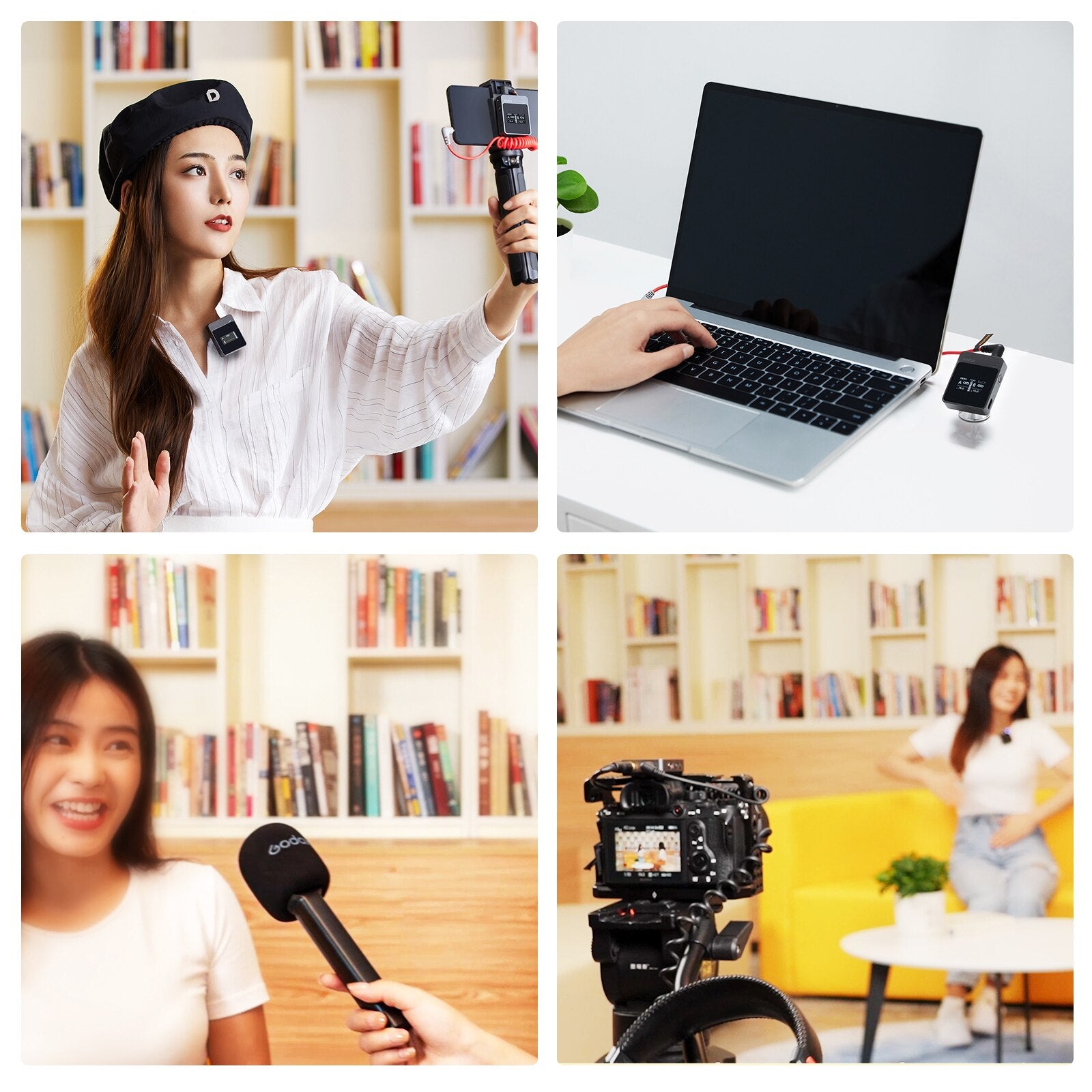 Microphone Bluetooth Movelink M1 M2 2.4Ghz Wireless Lavalier PC Camera Microphone Professional Mixer Audio Video Shooting
