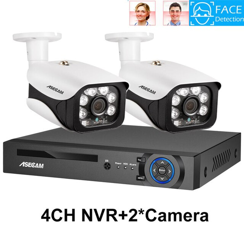 4K Ultra HD 8MP Ai Face Detection Security Camera System POE NVR Kit CCTV Video Record Outdoor Home Human Surveillance Camera